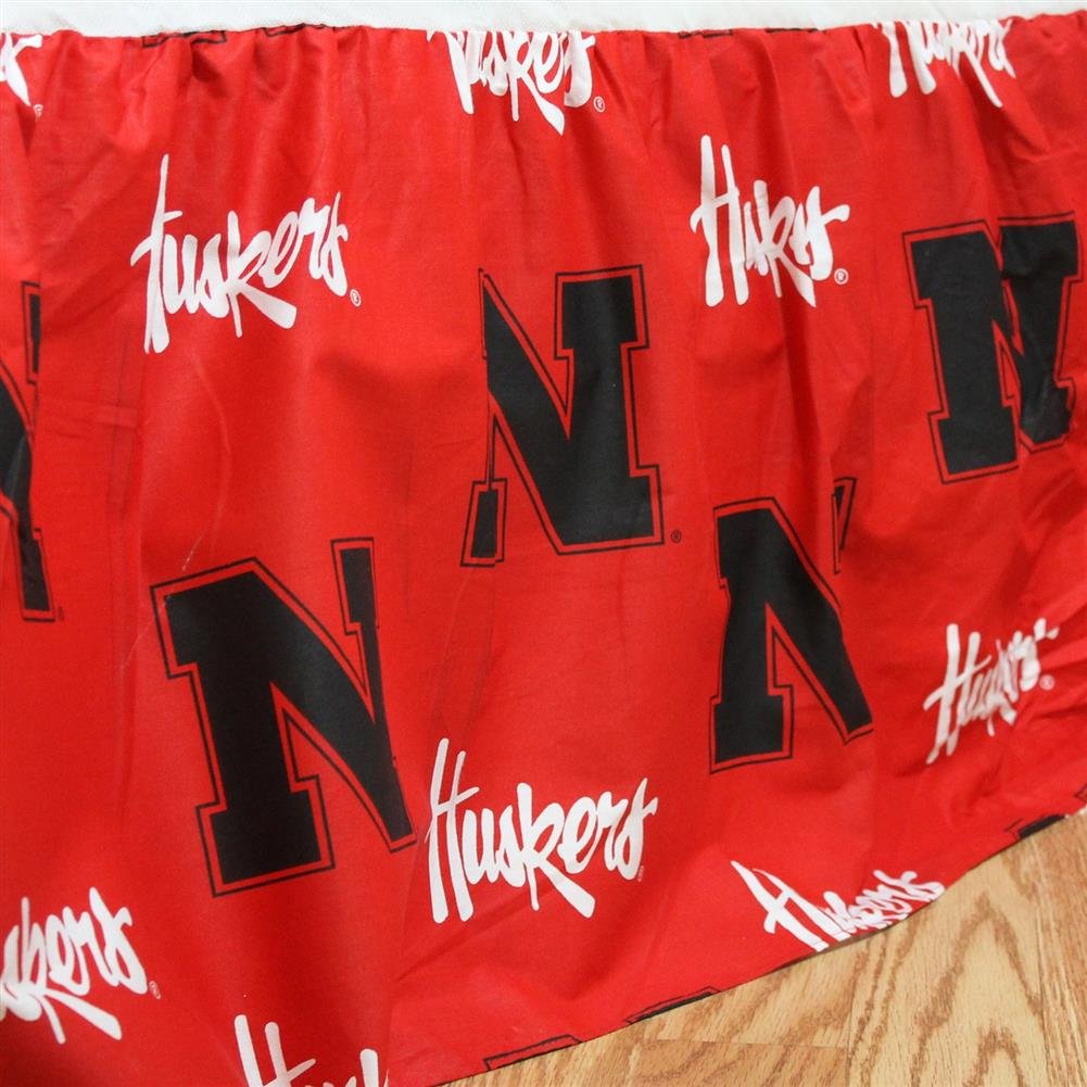College Covers Everything Comfy Nebraska Cornhuskers Dust Ruffle Bed Skirt, Full