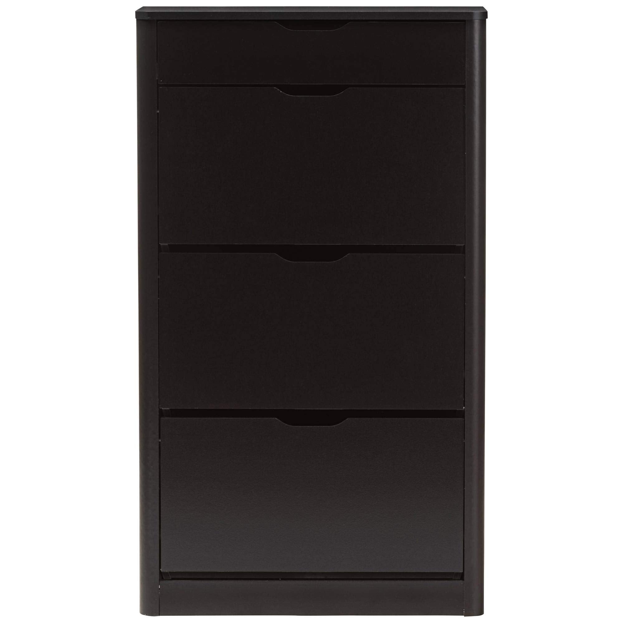 Baxton Studio Cayla Shoe Cabinet Black//Contemporary/Particle Board/MDF with PU Paper