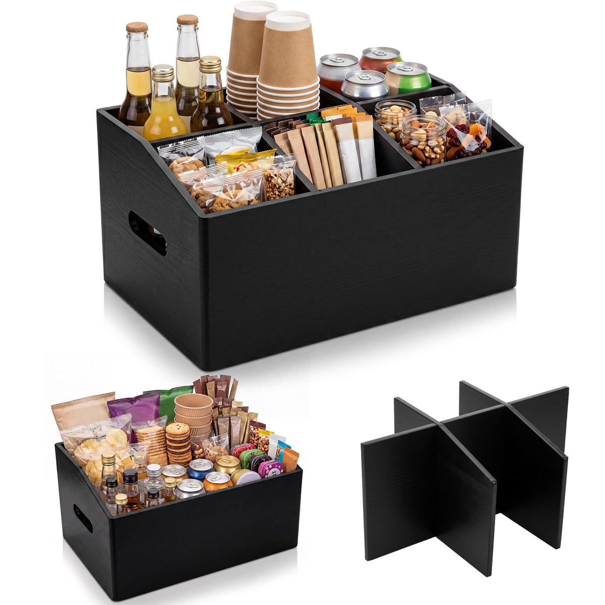 Ferrochef 6section Snack Organizer with Removable Dividers for Countertop