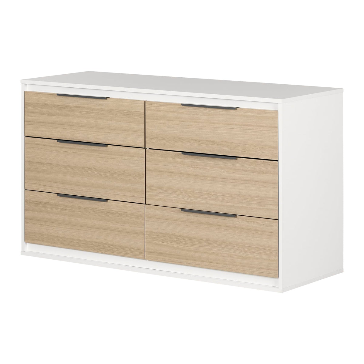 South Shore Hourra 6-Drawer Double Dresser, Soft Elm And White