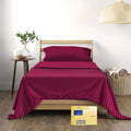 Thread Spread Striped Egyptian Cotton Sheets Twin Xl Size - 600 Thread Count 3 Pc Damask Twin Xl Sheets Deep Pocket, Sateen Weave College Dorm Bedding Twin Xl, Fits Mattress Upto 18' - Burgundy Stripe