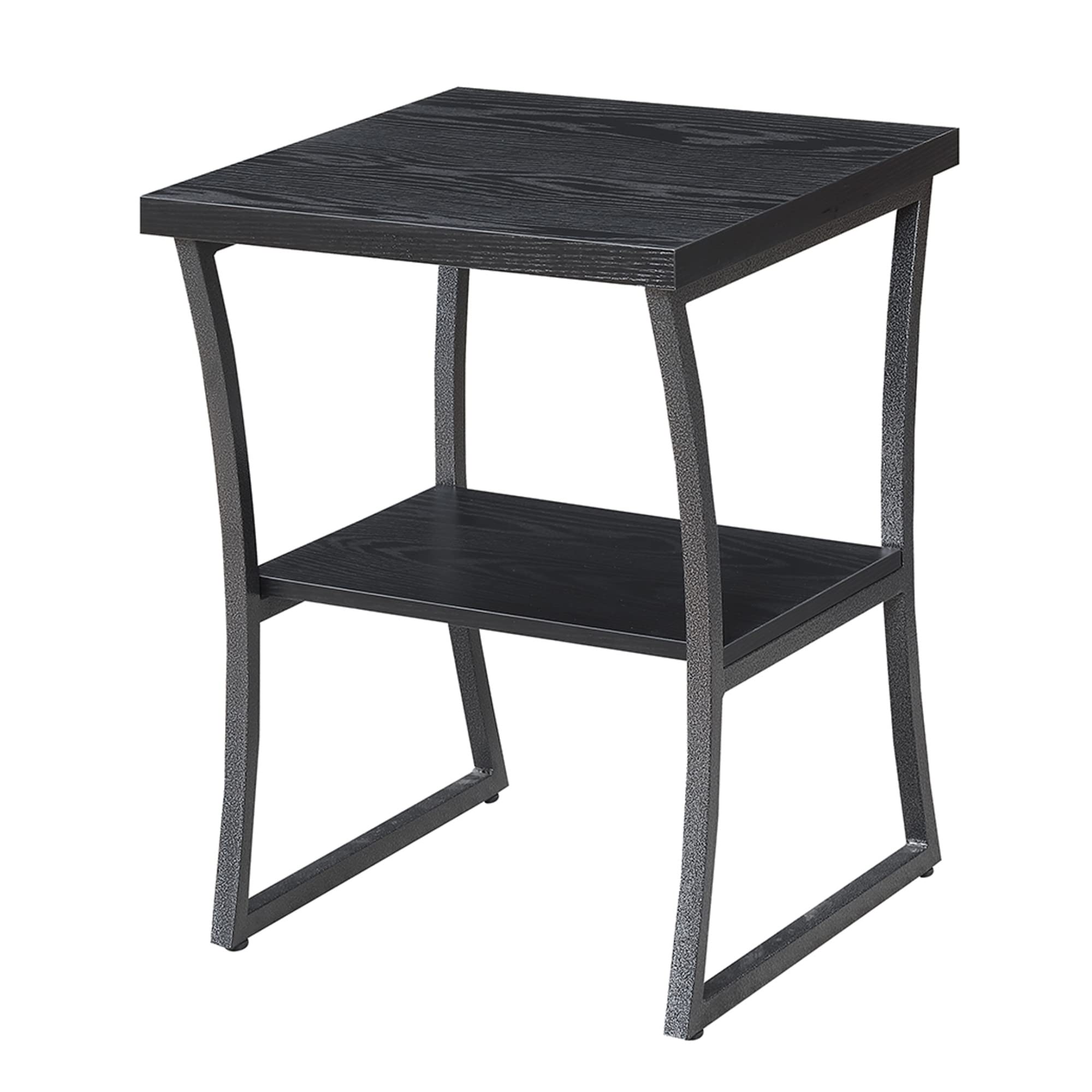Convenience Concepts X-Calibur End Table, Black Woodgrain / Gray Frame