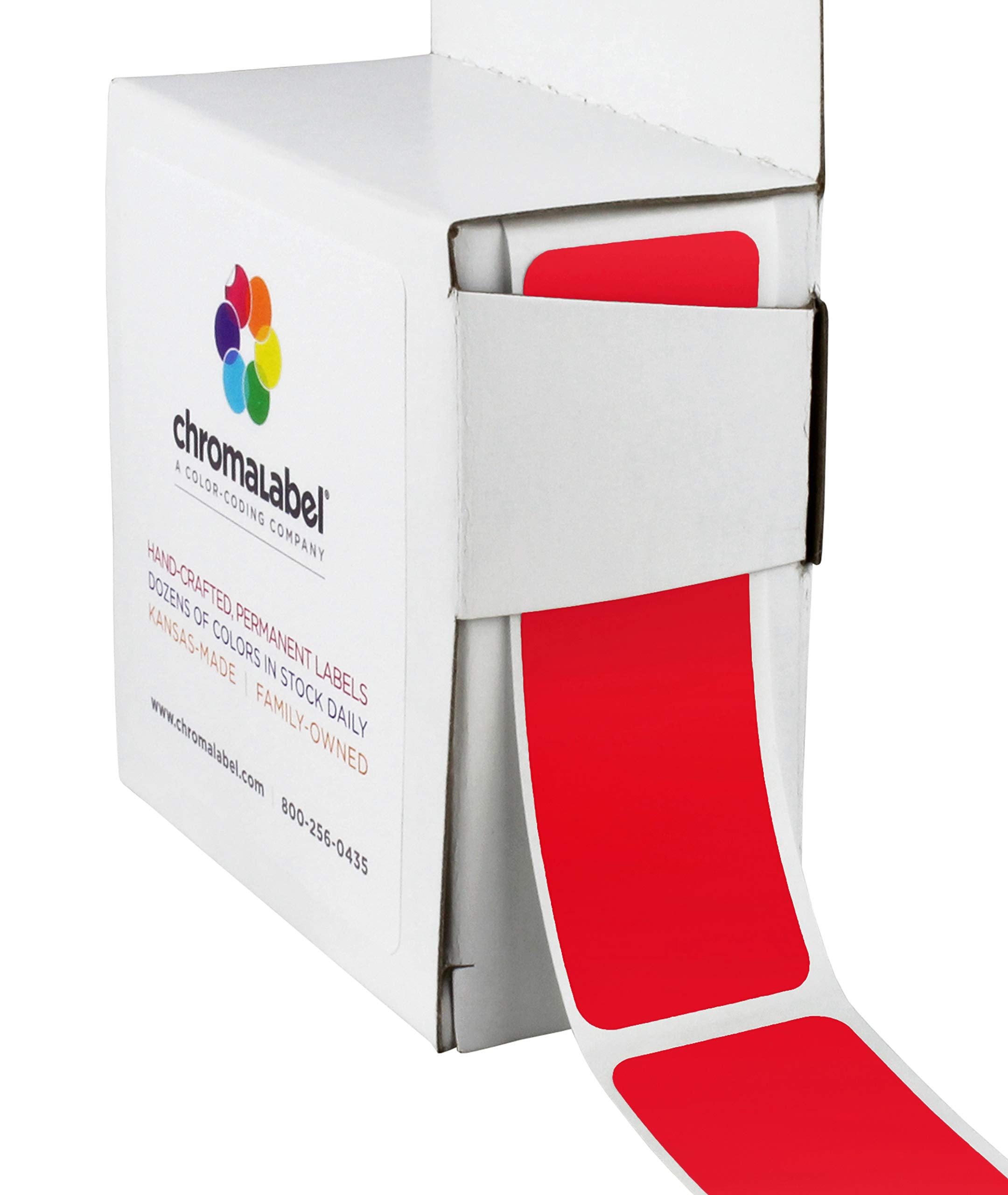Chromalabel 1 X 3 Inch Rectangular Color Coding Labels, Permanent Colored Labels Stickers Ideal For Home, School, And Office Org