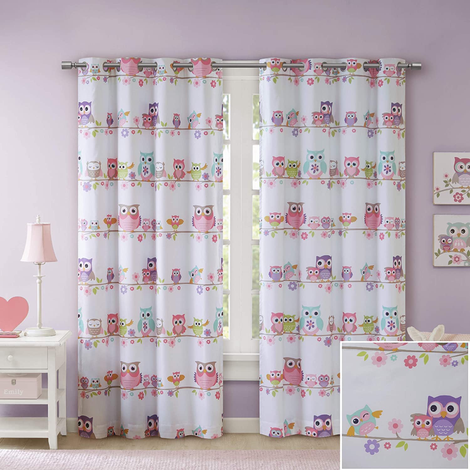 Mi Zone Kids Wise Wendy Blackout Curtain For Bedroom, Casual Grommet Red Window Curtain For Living Room Family Room For Kids, No