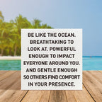 Farmhouse Beach Wooden Box Sign, Be Like The Ocean, Summer Beach Decor For Home Bedroom Bathroom, Inspirational Beach House Ocea