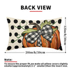 Fall Polka Dot Pumpkin Lumbar Pillow Covers 12X20 Inch Autumn Harvest Thanksgiving Rectangle Pillow Cases Orange Seasonal Throw