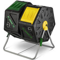 Dual Chamber Compost Tumbler - Easy-Turn, Fast-Working System - All-Season, Heavy-Duty, High Volume Composter with 2 Sliding Doo