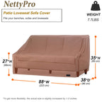 Nettypro Patio Sofa Couch Cover, Waterproof 600D Heavy Duty Outdoor Furniture 3 Seater Bench Cover, 88' Wx 38' Dx 35' H, Brown