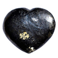 Zenergy Gems Selenite Charged Hand-Carved Natural Starburst Flash Nuummite Pocket Puffy Heart/Palm Heart/Worry Stone + Baby Sele