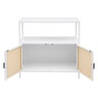 Coaster Home Furnishings Amherst 2-Door Radio Weave Cane Metal Accent Cabinet White