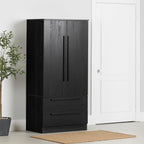 South Shore Furniture Haven 2-Door Armoire with Drawers, Black Oak
