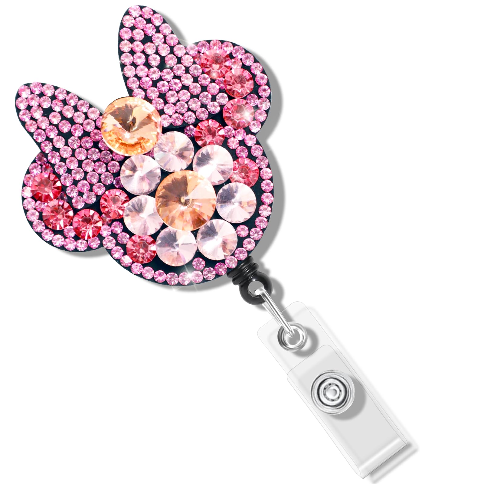 Namifin Shinny Badge Reel Retractable With Id Clip Acrylic Badge Clip Funny Badge Accessories For Nurses Office Workers Teachers