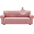 Znsayotx 1 Piece Jacquard Couch Covers For 3 Cushion Couch Living Room High Stretch Sofa Cover Pets Dogs Friendly Anti Slip Thickened Slipcovers Furniture Protector (Large,New Pattern,Rose)