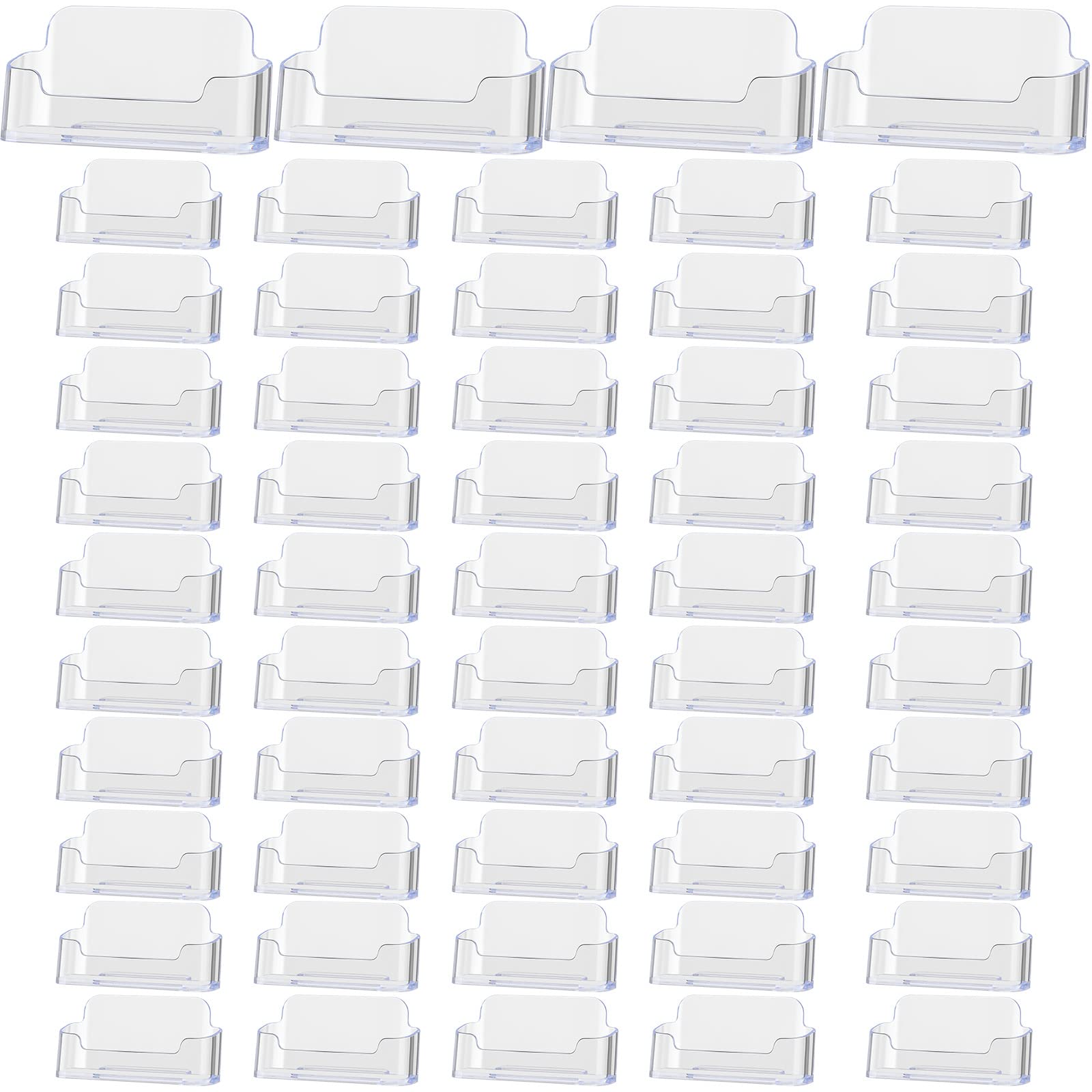 Thenshop 64 Pack Business Card Holder Desktop Business Card Stand Acrylic Holder Stand Clear Postcard Display For Home Office De