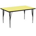 Flash Furniture 36x72 Yellow Activity table, 72" D x 36" W x 25.13" H