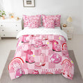 Manfei 7 Pieces Howdy Comforter Set Twin Size, Cowgirl Boots Hats Bedding Set For Kids Boy Girls Bedroom Decor, Western Cowboy P