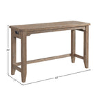 Intercon Highland 60" Sofa Bar Table with 4 Legs, Sandwash