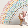 Epakh 296 Pcs Polka Dots Wall Decal Playroom Decor Gifts Boho Rainbow Kids Wall Art Colorful Room Nursery Bedroom Classroom Wate