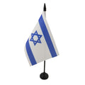 Israel Table Flag 4' X 6' - Israeli - Jewish Desk Flag 15 X 10 Cm - Black Plastic Stick And Base - Az Flag