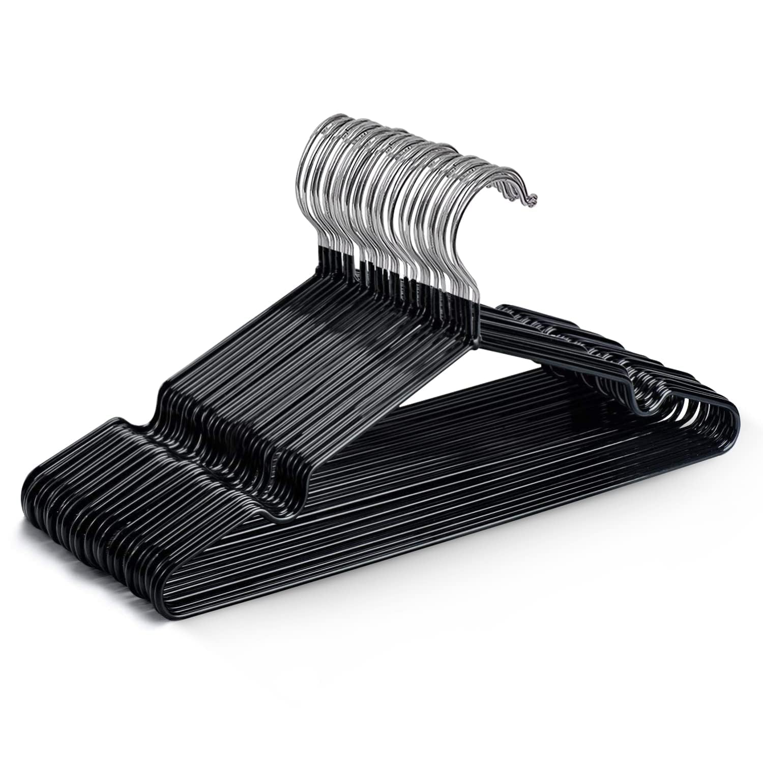 Rmykx Coated Metal Hangers  Durable, NonSlip, Organiser Clothes Hangers, Space Saving Clothes Organizer For Wardrobe And Coat 
