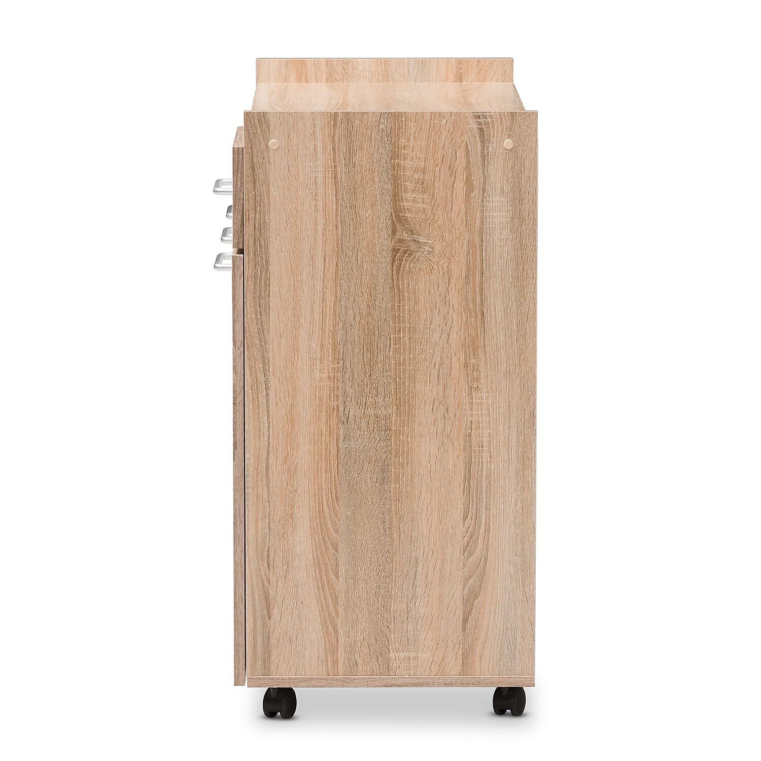 Baxton Studio Charmain 35.43-inch W Kitchen Storage Cabinet, White and Oak Brown (146-8272-HiT)