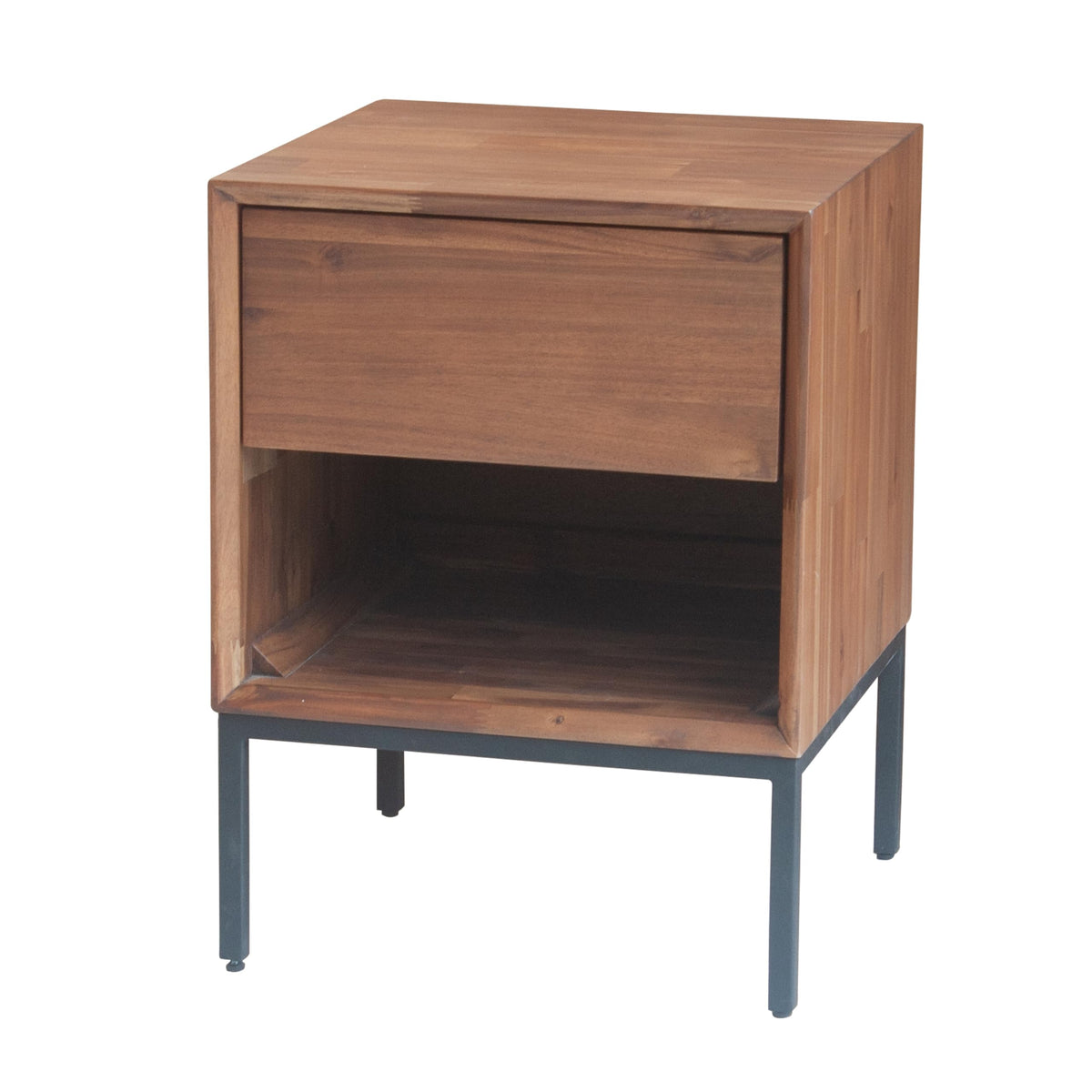 Npd Furniture And More Hathaway 1-Drawer Nightstand Night Stand, Newton Brown