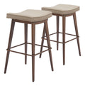 Zuo Divat Counter Stool Beige & Walnut