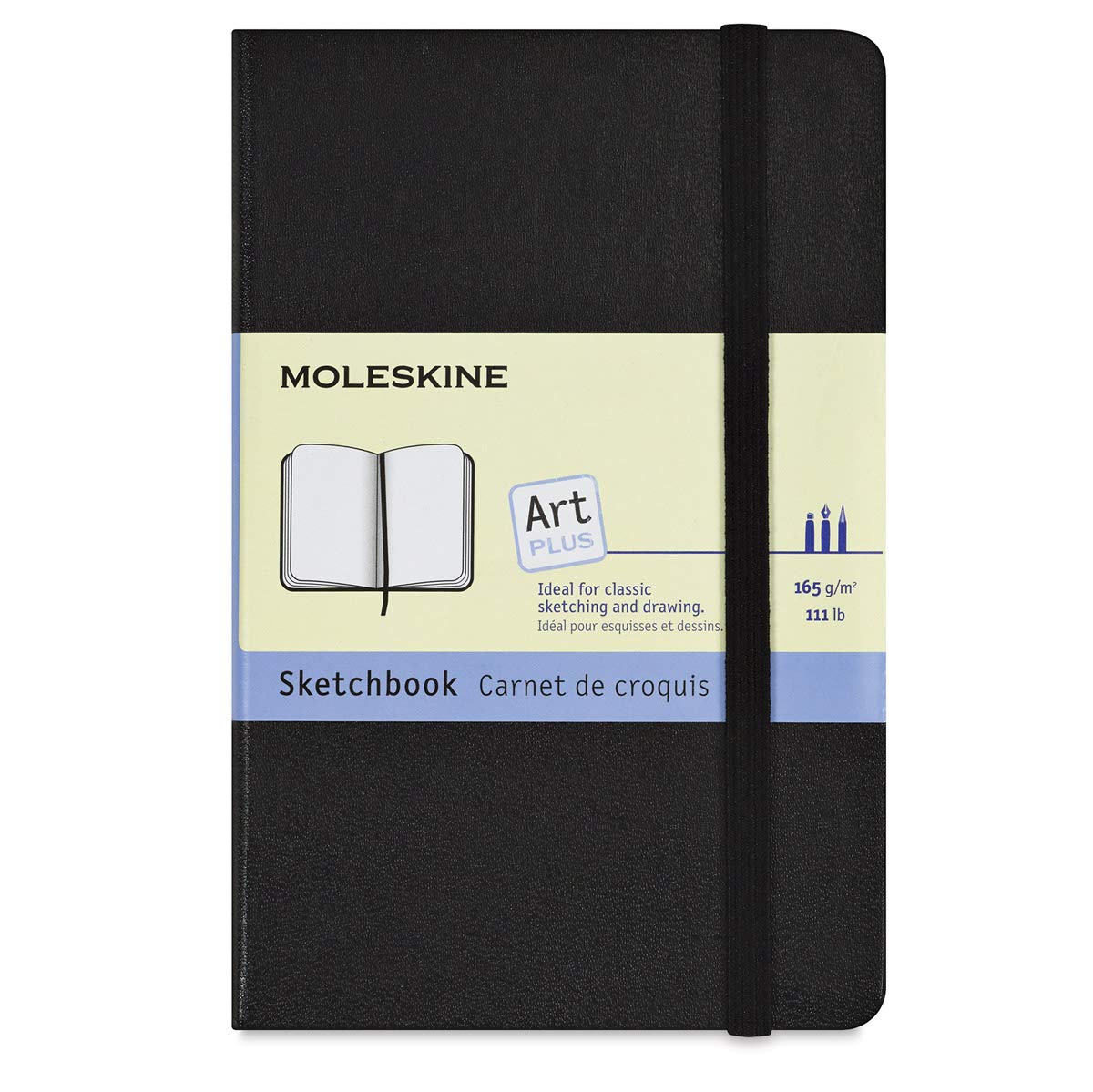 Moleskine Art Sketchbook, Hard Cover, Pocket (3.5' X 5.5') Plain/Blank, Black, 80 Pages