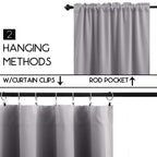 Koufall 36 Inch Curtains For Basement Windows 2 Packs Blackout Light Blocking Small Half Medium Gray Short Curtains For Bedroom Bathroom Light Grey 34 By 36 Inches Long