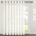 Lush Decor Farmhouse Textured Grommet Sheer Window Curtain Panel (Single Panel), 115'W X 84'L, White