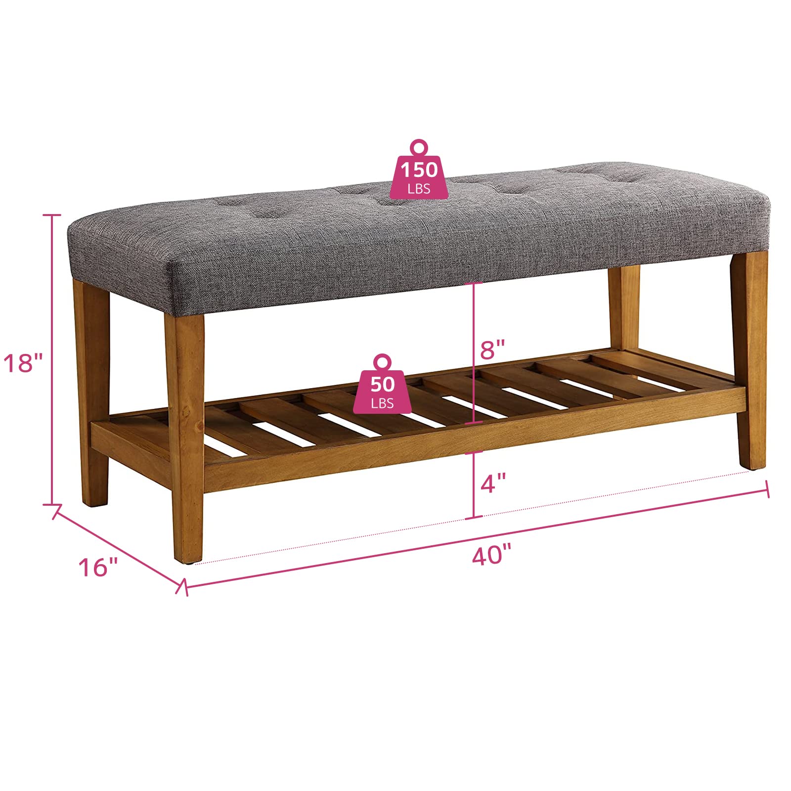 Acme Charla Bench In Gray And Oak