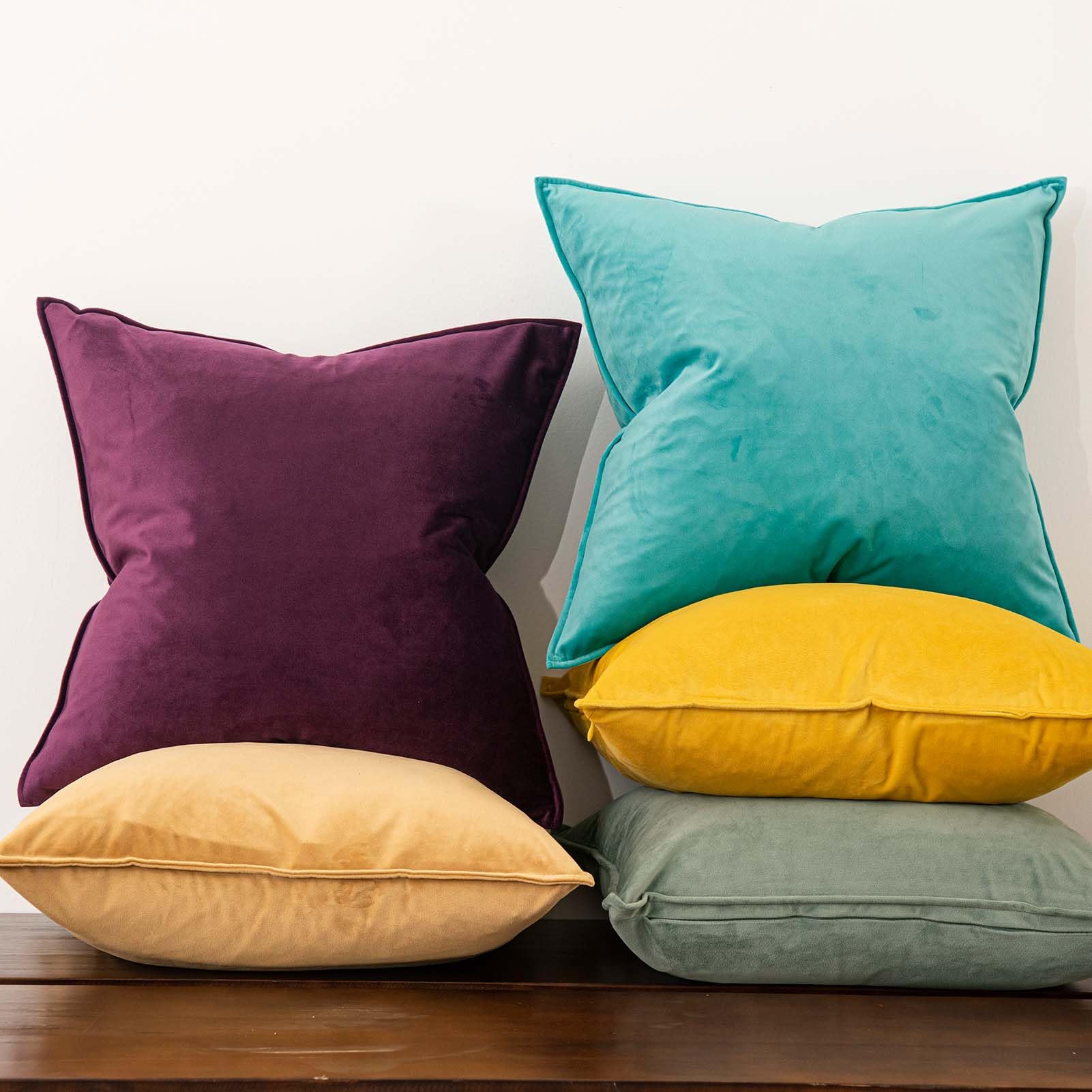 Juspurbet Eggplant Purple Christmas Decorative Velvet Throw Pillow Covers 16X16 Inch Set Of 2,Broadside Soft Cushion Case With I