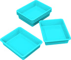 Storex(62522U05C) Letter Size Flat Storage Tray - Organizer Bin For Classroom, Office And Home, Teal, 5-Pack ,10 X 13 X 3 Inches