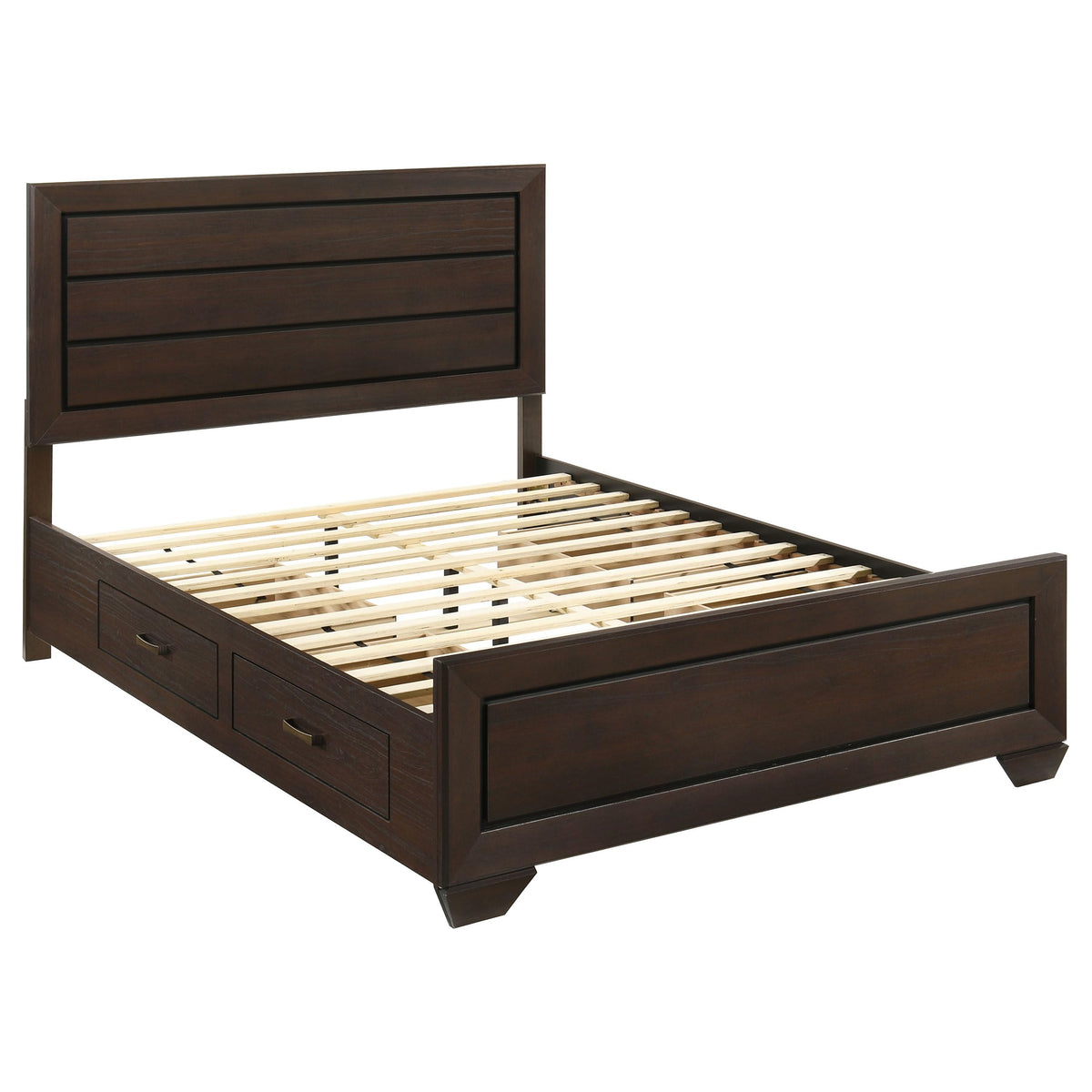 Coaster Home Furnishings Kauffman Transitional Wood Queen Size Storage Panel Bed Frame Platform Bed 54-inch Headboard Dark Cocoa 204390Q