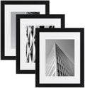 ELSKER&HOME 16x20 Picture Frame,Photos 11x14 with mat or 16 x 20 without Mat,Black Poster Frame Set of 3, Include 3 Wall Art Pri