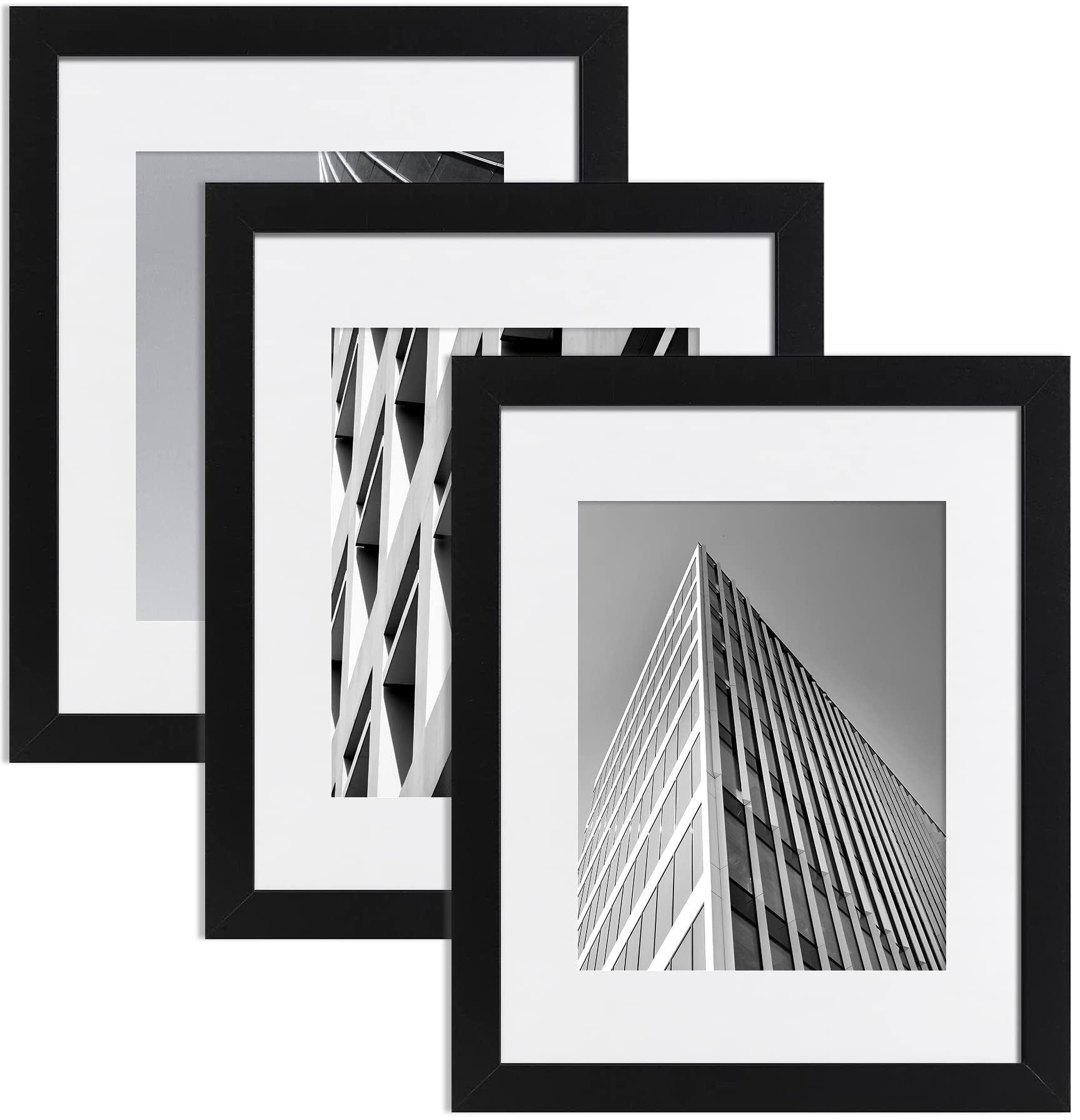 ELSKER&HOME 16x20 Picture Frame,Photos 11x14 with mat or 16 x 20 without Mat,Black Poster Frame Set of 3, Include 3 Wall Art Pri