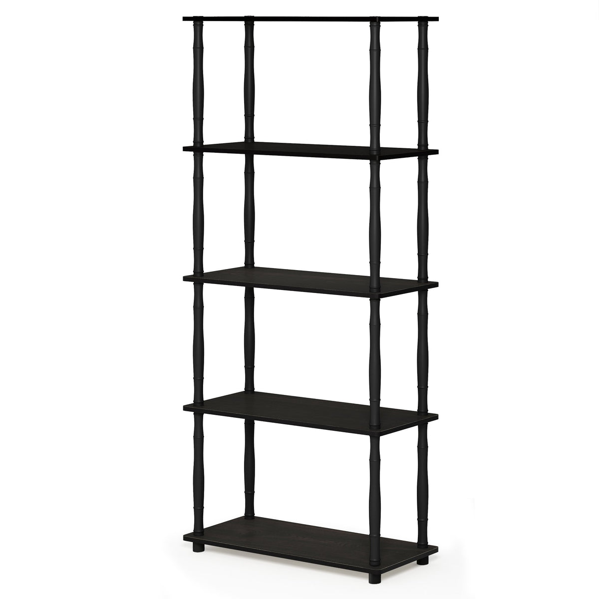 Furinno Turn-N-Tube 5-Tier Multipurpose Shelf / Display Rack / Storage Shelf / Bookshelf, Classic Tubes, Espresso/Black