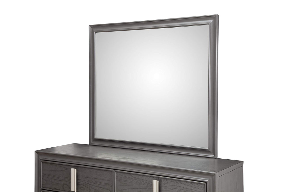 Alpine Furniture Lorraine Pine And Mdf Dresser Mirror, Dark Gray