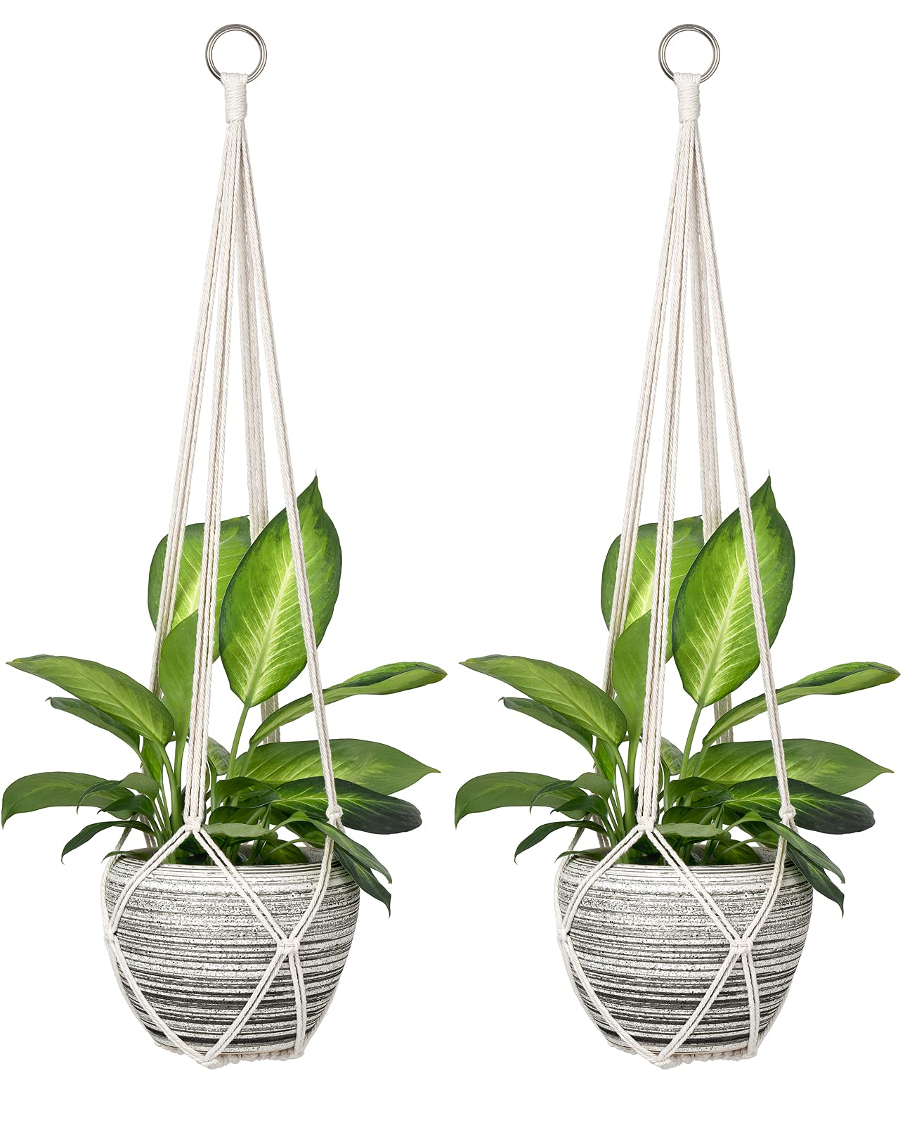 Dahey Macrame Plant Hanger Indoor Hanging Planter Basket Handmade Woven Cotton Rope Flower Pot Decorative Crochet Plant Holder S