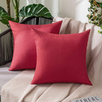Miulee Pack Of 2 Decorative Christmas Outdoor Solid Waterproof Throw Pillow Covers Linen Garden Farmhouse Cushion Cases For Pati