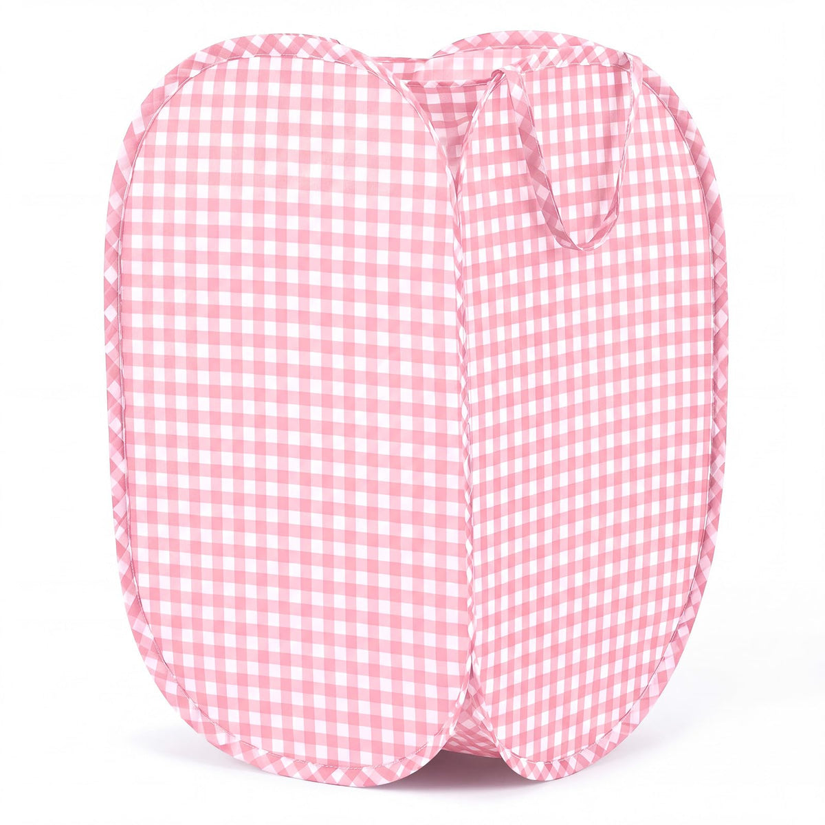 OBreezify Pop up Laundry Hamper Pink Gingham Waterproof Collapsible