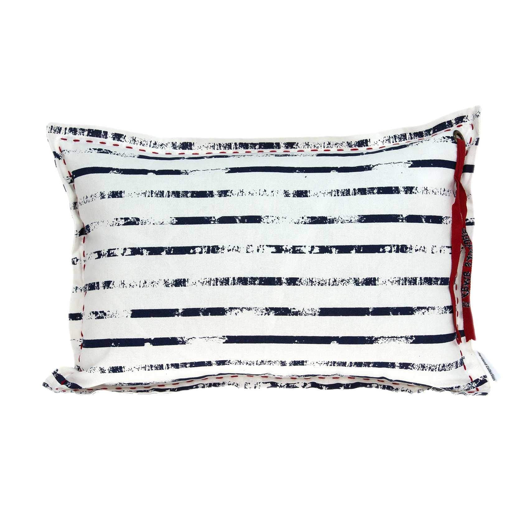 HomeRoots 100% Cotton Parkland Collection Oceana Nautical White Pillow Cover with Down Insert