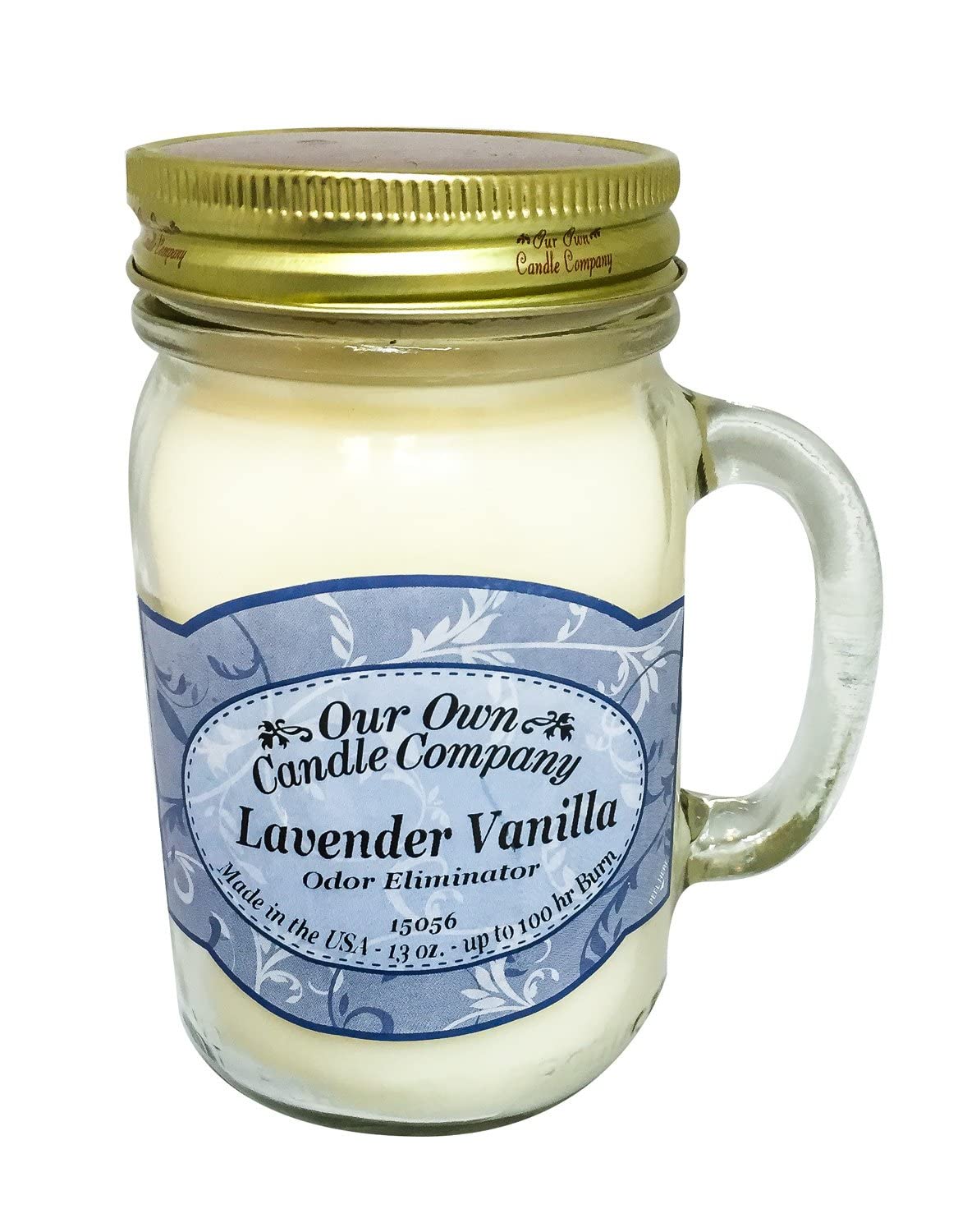Our Own Candle Company, Lavender Vanilla Scented Mason Jar Candle, 100 Hour Burn Time, 13 Ounces