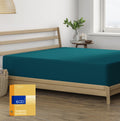 Thread Spread 100% Egyptian Cotton Fitted Sheet Twin Size - 600 Thread Count 16' Deep Pocket Twin Fitted Sheet Only, Soft Cooling Sateen Elastic Bottom Sheet, Fits College Dorm Mattress, Teens - Teal