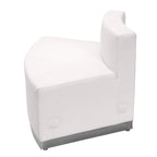 Flash Furniture Hercules Alon Series White Leathersoft Convex Chair With Brushed Stainless Steel Base