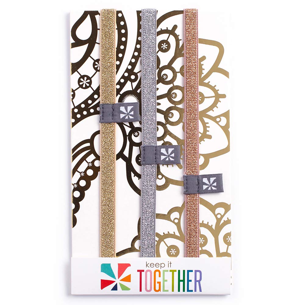 Erin Condren Elastic Bands Trio Metallic Set, Rose Gold, Gold, Platinum (Acc-Elsbm)