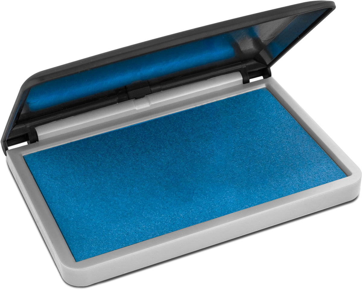 Maxmark Large Premium Sky Blue Ink Stamp Pad - 2-3/4' By 4-1/4' - Premium Quality Felt Pad