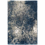 HomeRoots 507836 10 x 13 ft. Blue & Gray Abstract Shag Power Loom Stain Resistant Rectangle Area Rug