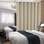 Bgment Fashion Sliding Door Curtain 100 X 84 Inches, Wide Thermal Blackout Curtains Room Darkening Room Divider Window Curtain, 1 Panel, Beige, 84 Length X Wide 100