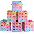 Reallnaive 6 Pcs 11 Inch Pastel Fabric Book Bins Classroom Storage Cubes